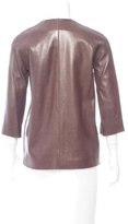 Thumbnail for your product : Lanvin Collarless Leather Jacket w/ Tags