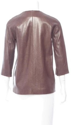 Lanvin Collarless Leather Jacket w/ Tags