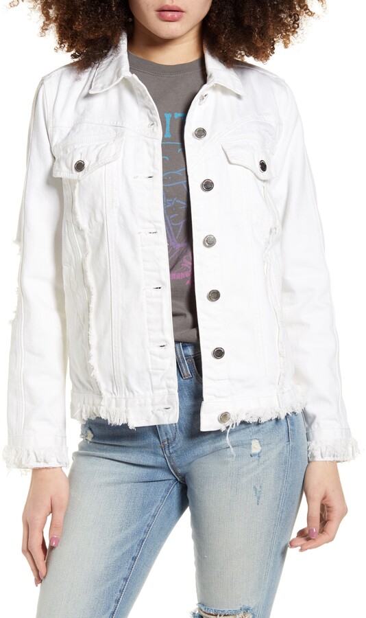 blank nyc white denim jacket