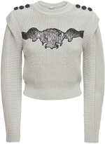 Thumbnail for your product : Self-Portrait Cotton Blend Sweater W/ Lace Detail