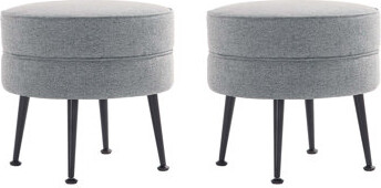 Manhattan Comfort Bailey Woven Polyester Blend Upholstered Ottoman