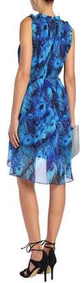 Elie Tahari Ruffled Printed Silk-georgette Mini Dress