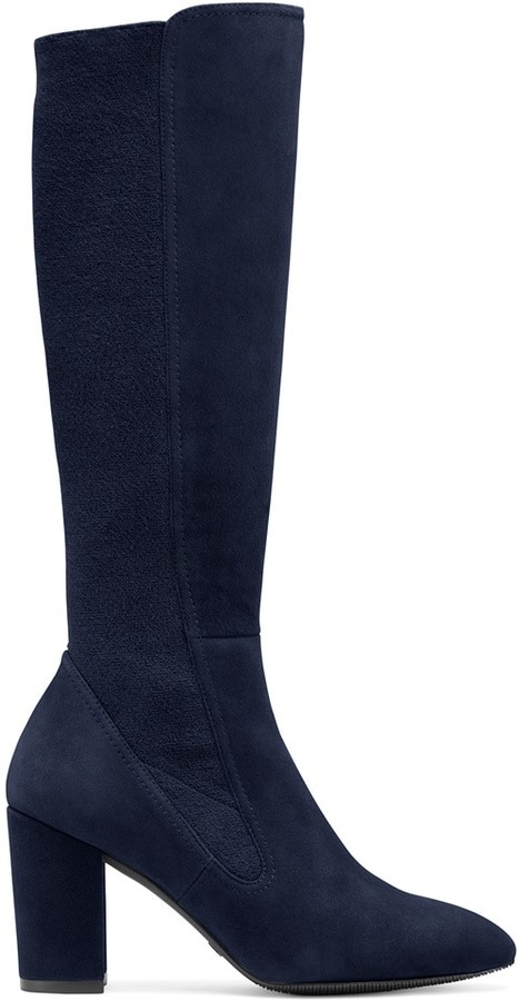 navy knee length boots