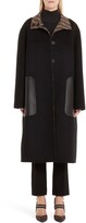 Thumbnail for your product : Fendi Leather Pocket Reversible FF Wool & Silk Coat
