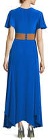 Thumbnail for your product : Diane von Furstenberg Flutter-Sleeve Split-Front Silk Evening Gown