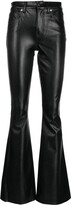 Thumbnail for your product : Veronica Beard Beverly faux-leather flared trousers