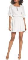 Thumbnail for your product : Charles Henry Lace Trim Peasant Minidress