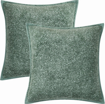Brooklyn Loom Heathered Sherpa Decorative Throw Pillow Set, 20" x 20", Set of 2