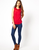 Thumbnail for your product : Oasis Lace And Chiffon Collar Top