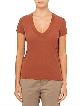 James Perse V Neck Seamed Tee