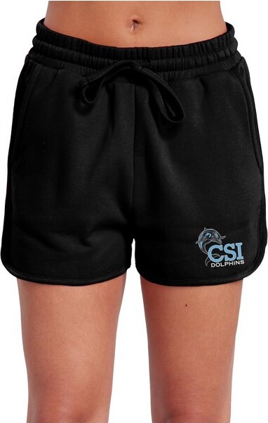 NCAA Women'sCollegeofStatenIslandPrimaryLogoCasualDrawstringCottonSweatShortsWithPockets,Black,2XLarge