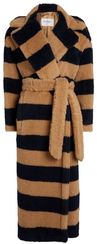 Max Mara Striped Teddy Bear Coat - ShopStyle