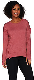 Cuddl Duds As Is Comfortwear Lounge Pullover with Zip Detail
