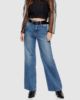Thumbnail for your product : Topshop Women's Blue Wide leg - High Waist Wide Leg Jeans - Size W26/L32 at The Iconic
