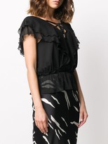 Thumbnail for your product : Liu Jo Ruffled Lace-Up Blouse