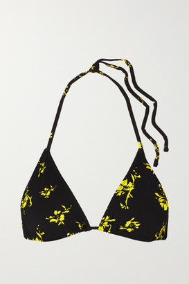 Ganni Floral-print Triangle Bikini Top