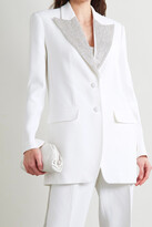 Thumbnail for your product : Michael Kors Collection Embellished Crepe Blazer - White
