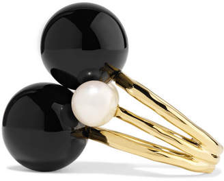 Ippolita Nova 18-karat Gold, Onyx And Pearl Ring