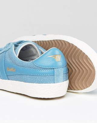 Gola Specialist Sneakers In Crackled Leather In Baby Blue
