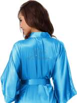 Thumbnail for your product : SIORO Womens Robe Silk Satin Robe Wedding Party Kimono Robe Personalized Maid of Honor Shower Bathrobe Bridal Pajamas Ladies Sleepwear Short Sky Gray S //ZS1604CPP08A//