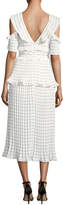 Thumbnail for your product : Self-Portrait Monochrome Striped Pleated Midi Cocktail Dress