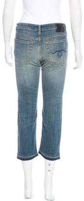 R 13 Distressed Mid-Rise Jeans