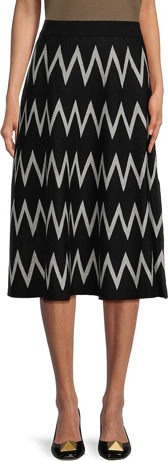 Green Ombré-chevron stripe cotton-blend midi skirt | Etro | MATCHES UK