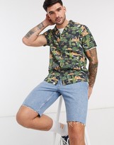 Thumbnail for your product : Another Influence revere collar shirt in cactus print