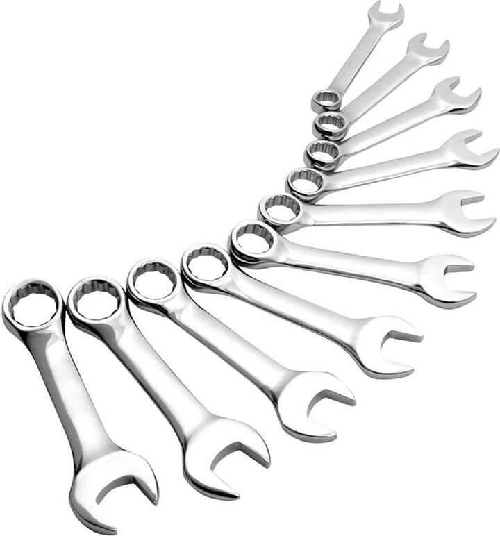 SUNEX TOOLS Metric Stubby Combination Wrench Set (10-Piece)