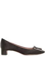 Thumbnail for your product : Giorgio Armani 30mm Sequined Buckle Silk Satin Pumps