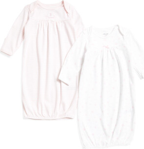 TJMAXX Newborn Girls 2Pk Elephant Print Gowns, Cotton