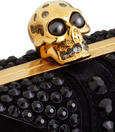 Thumbnail for your product : Alexander McQueen Crystal Britannia Box Clutch Bag, Black