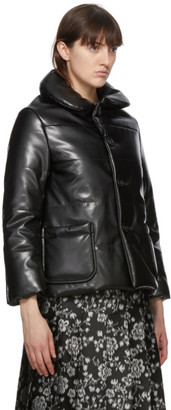 Comme des Garcons Black Faux-Leather Puffer Jacket