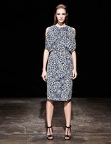 Thumbnail for your product : Thakoon Navy Floral Side Draped Dress