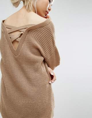 Daisy Street Oversized Sweater With Strap Back Detail