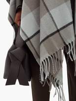 Thumbnail for your product : Acne Studios Cassiar Checked Wool Poncho - Womens - Grey