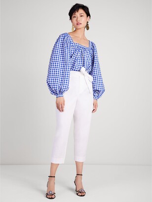 Kate Spade Gingham Square-Neck Top