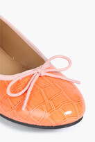 Thumbnail for your product : French Sole Amelia croc-effect patent-leather ballet flats