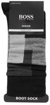 Thumbnail for your product : HUGO BOSS Ribbed boot socks with contrast squares in wool blend
