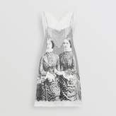 Thumbnail for your product : Burberry Lace Detail Victorian Portrait Print Silk Slip Dress