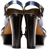 Thumbnail for your product : Marni Navy & Black Leather Platform Heels