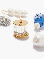 Thumbnail for your product : Timeless Pearly Mismatched 24kt Gold-plated Earrings And Charm Set - Blue Multi