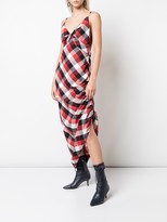 Thumbnail for your product : Monse Twisted plaid print slip dress