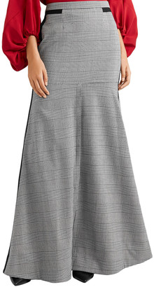 Hellessy Merritt Grosgrain-trimmed Houndstooth Tweed Maxi Skirt