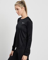 Thumbnail for your product : Nike Women's Black Long Sleeve T-Shirts - Miler Running Long Sleeve Top - Size L at The Iconic