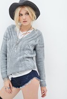 Thumbnail for your product : Forever 21 Drop-Sleeve V-Neck Sweater