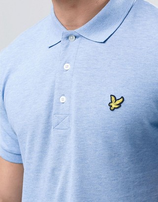 Lyle & Scott Polo Shirt With Woven Collar In Blue