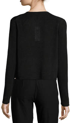 Eileen Fisher Fine Crepe-Knit Cropped Cardigan