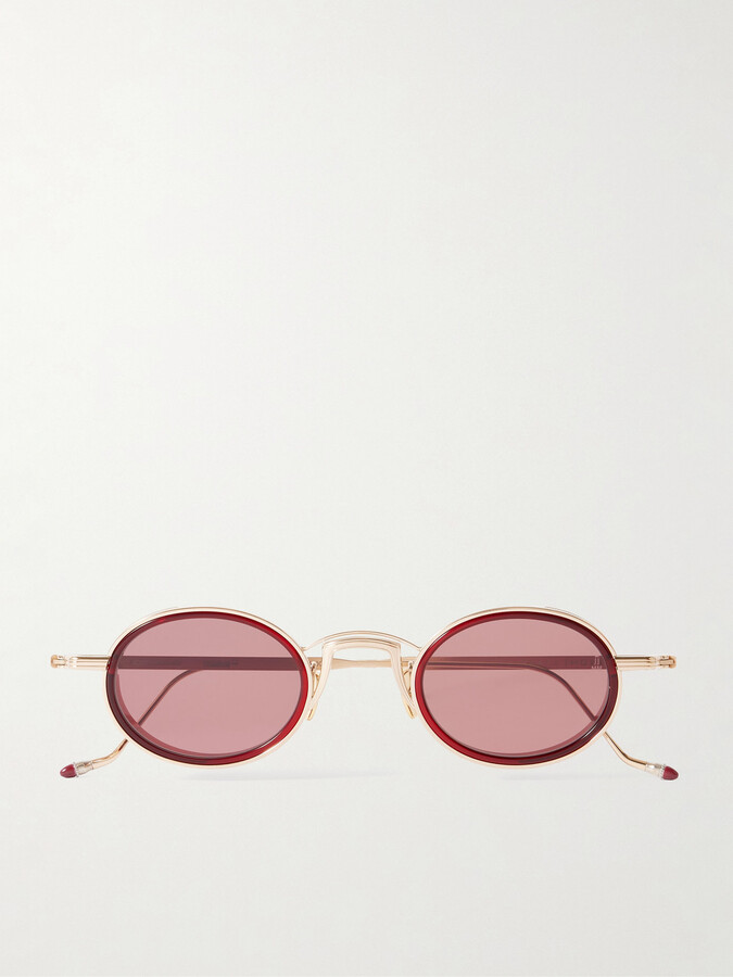Jacques Marie Mage Varda Oval-Frame Gold-Tone and Acetate Sunglasses