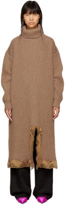 Balenciaga Brown Turtleneck Dress